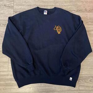 Clemson Tigers XXL Sweatshirt 90s Graphic Crewneck Pullover Navy Russell VTG